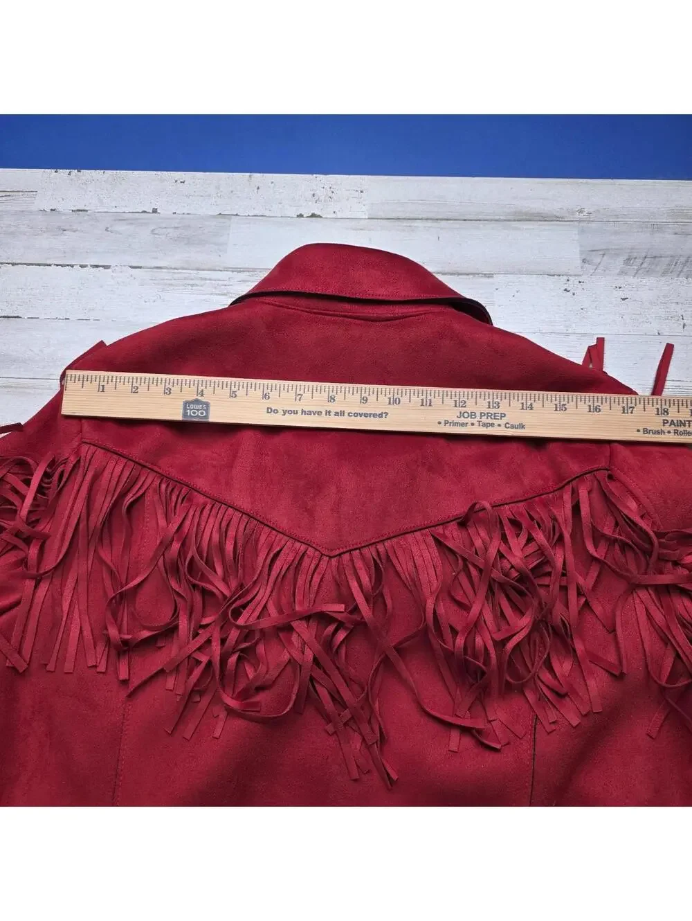 Powder River Outfitters Faux Suede Fringed Coat Jacket LG Western Boho Cowgirl - Picture 8 of 9